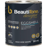 Interior Acrylic Latex Eggshell Paint & Primer - High Hide White, 911 ml