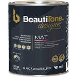 Interior Acrylic Latex Flat Paint & Primer - High Hide White, 911 ml