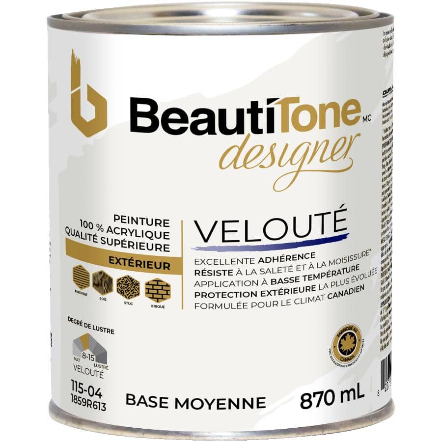 Velvet Exterior Latex Paint - Medium Base, 870 ml