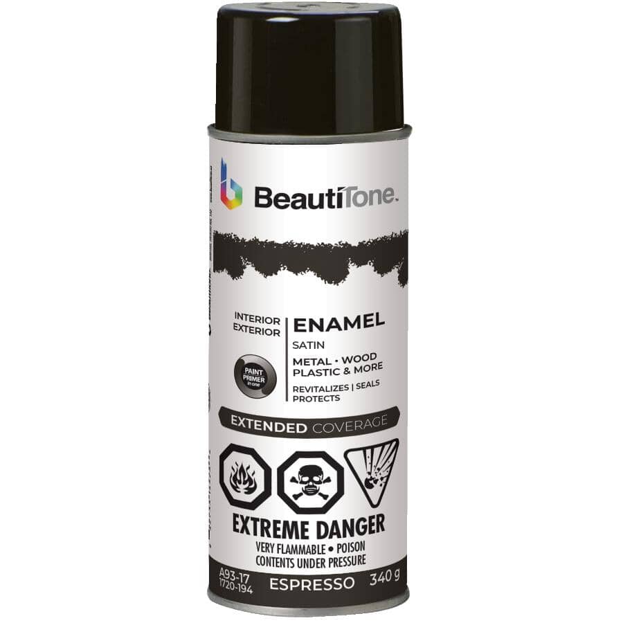 Enamel Interior / Exterior Spray Paint - Satin Espresso, 340 g
