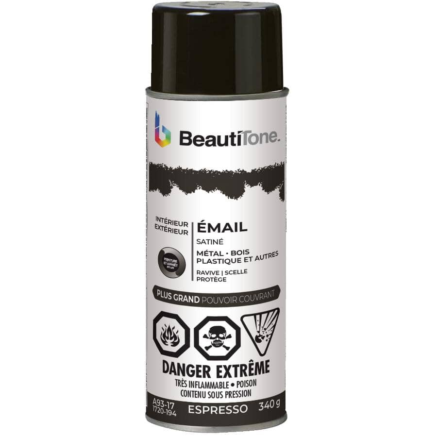 Enamel Interior / Exterior Spray Paint - Satin Espresso, 340 g