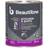 Interior Acrylic Latex Semi Gloss Kitchen & Bath Paint - High Hide White, 911 ml