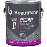 Interior Acrylic Latex Semi Gloss Kitchen & Bath Paint - High Hide White, 3.64 L