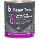 Interior Acrylic Latex Semi Gloss Kitchen & Bath Paint - High Hide White, 911 ml