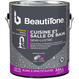 Interior Acrylic Latex Semi Gloss Kitchen & Bath Paint - High Hide White, 3.64 L