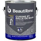 Interior Acrylic Latex Velvet Kitchen & Bath Paint - High Hide White, 3.64 L