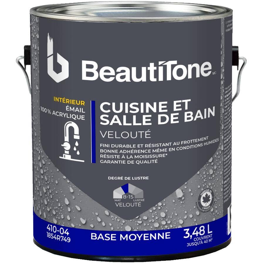 Interior Acrylic Latex Velvet Kitchen & Bath Paint - Medium Base, 3.48 L