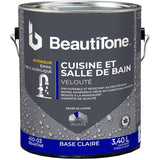 Interior Acrylic Latex Velvet Kitchen & Bath Paint - Clear Base, 3.4 L