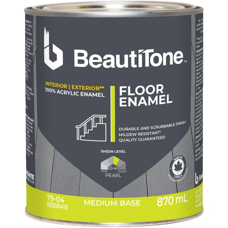 Interior / Exterior Acrylic Latex Pearl Floor Paint - Medium Base, 870 ml
