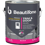 Interior / Exterior Acrylic Latex Pearl Trim & Door Paint - Black, 3.7 L