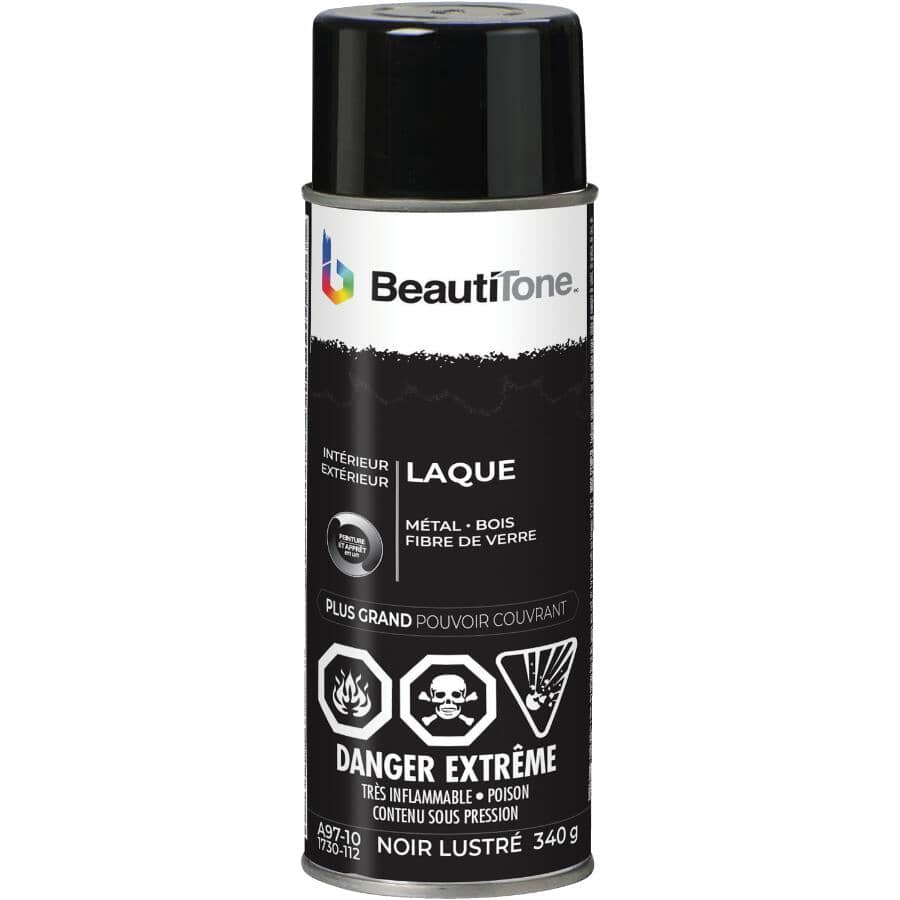 Lacquer Spray Paint - Gloss Black, 340 g