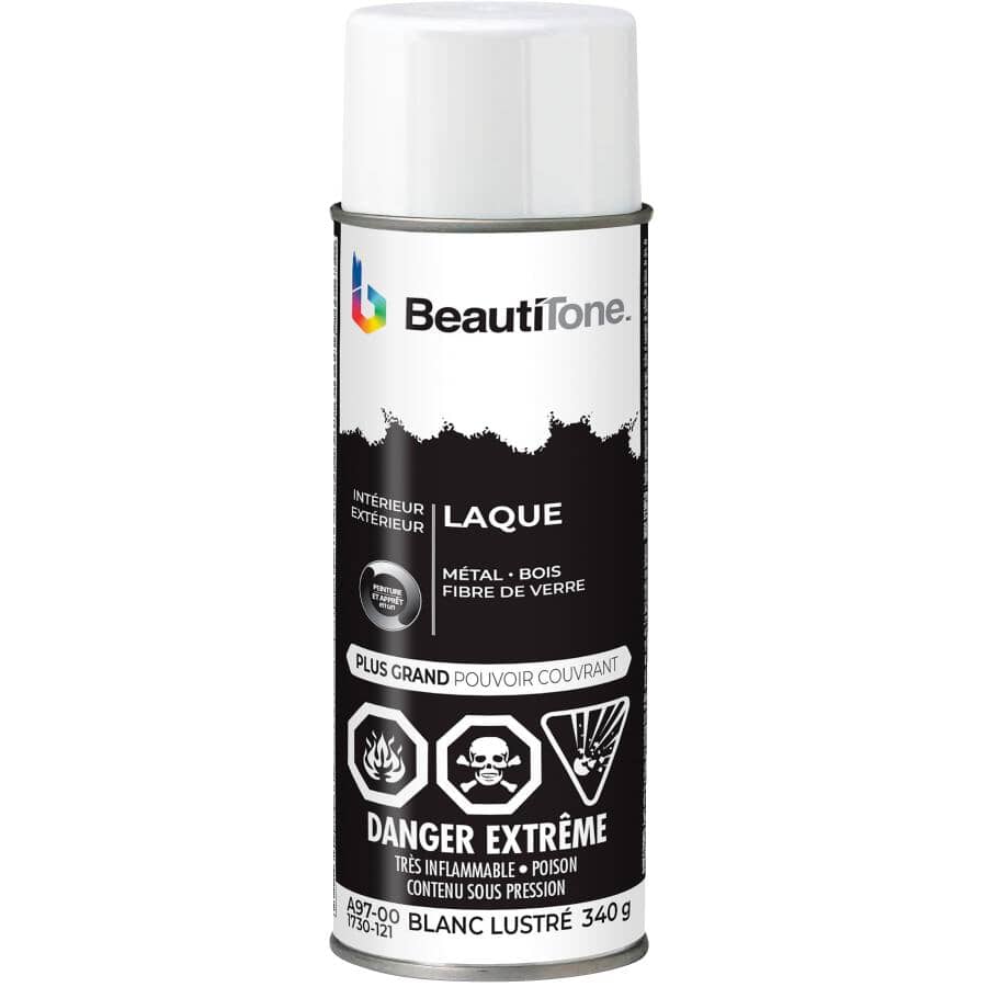 Lacquer Spray Paint - Gloss White, 340 g