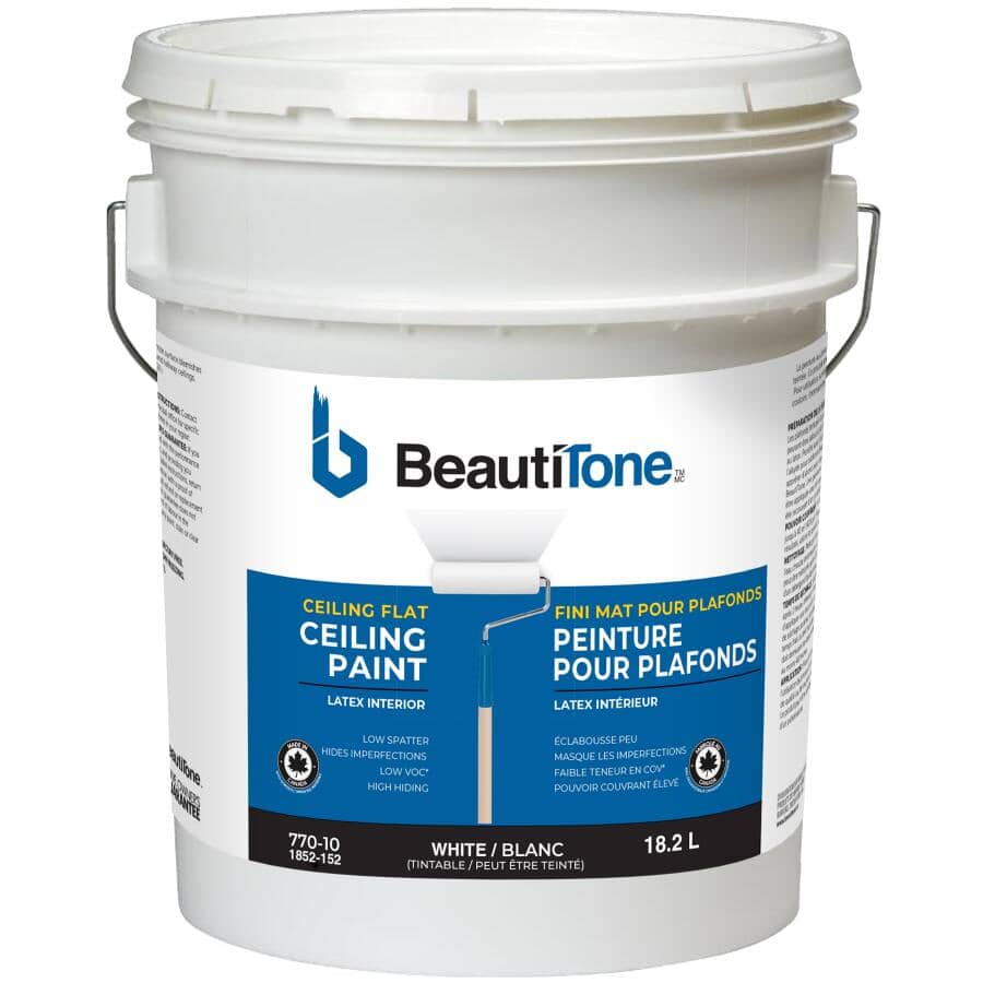 Latex Ceiling Paint - Flat White, 18.2 L