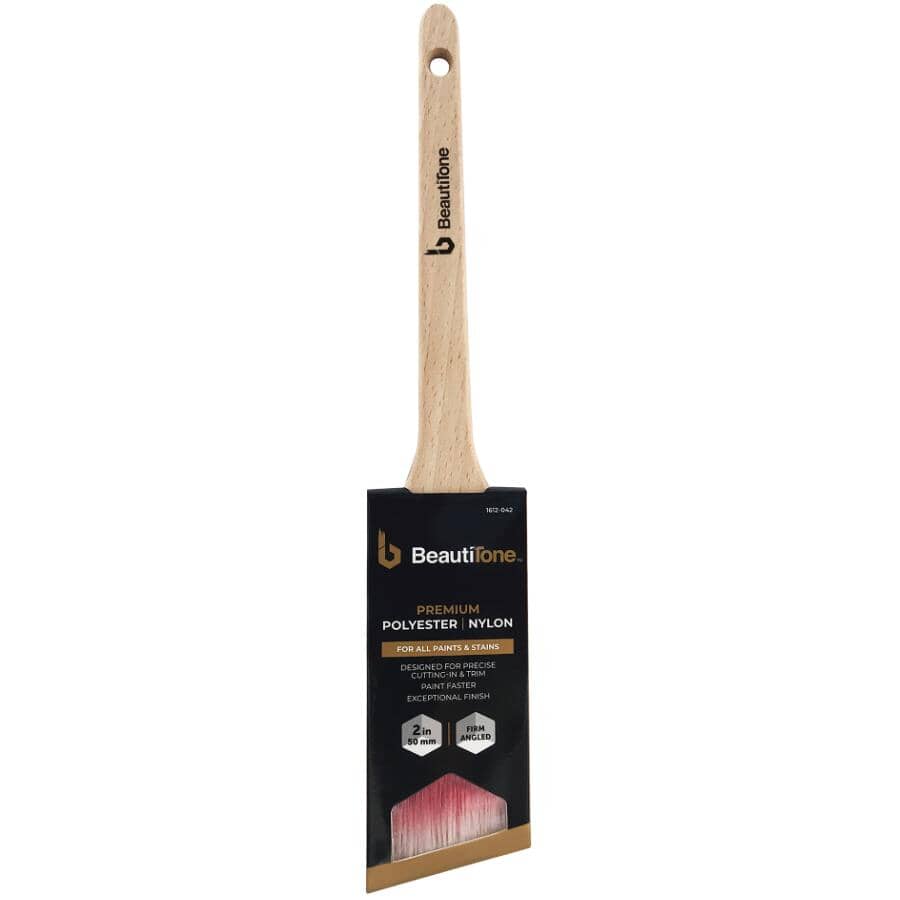 Nylyn Technology Angular Sash Paint Premium Brush - with Rat Tail Handle, 2" / 50 mm