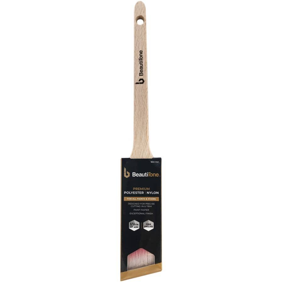 Nylyn Technology Angular Sash Paint Premium Brush - with Rat Tail Handle, 1.5" / 38 mm