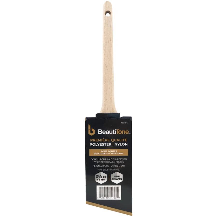 Nylyn Technology Angular Sash Paint Premium Brush - with Rat Tail Handle, 2.5" / 63 mm
