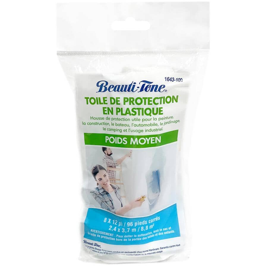 Plastic Drop Sheet - Medium Weight, 8' x 12'