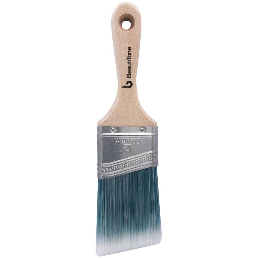Polyester / Nylon Blend Angular Paint Brush - with Short Handle, 2" / 50 mm
