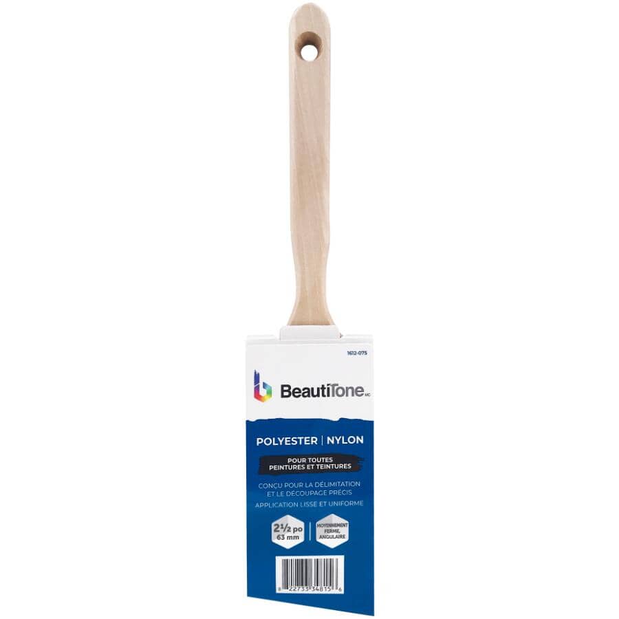 Polyester / Nylon Blend Angular Sash Paint Brush - 2.5" / 63 mm