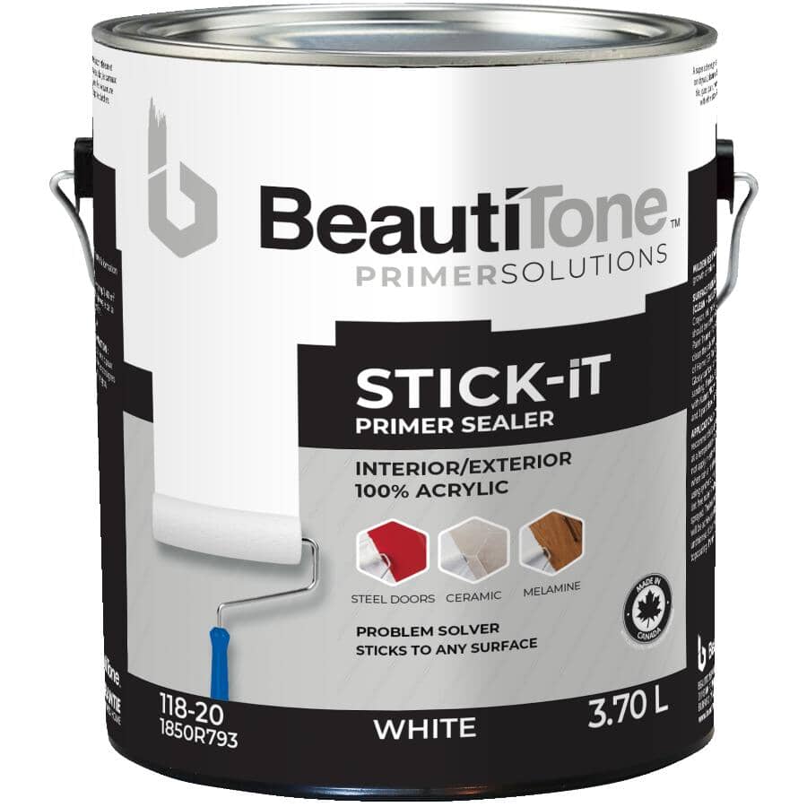 Interior / Exterior Acrylic Latex Stick It Primer Sealer - White, 3.7 L