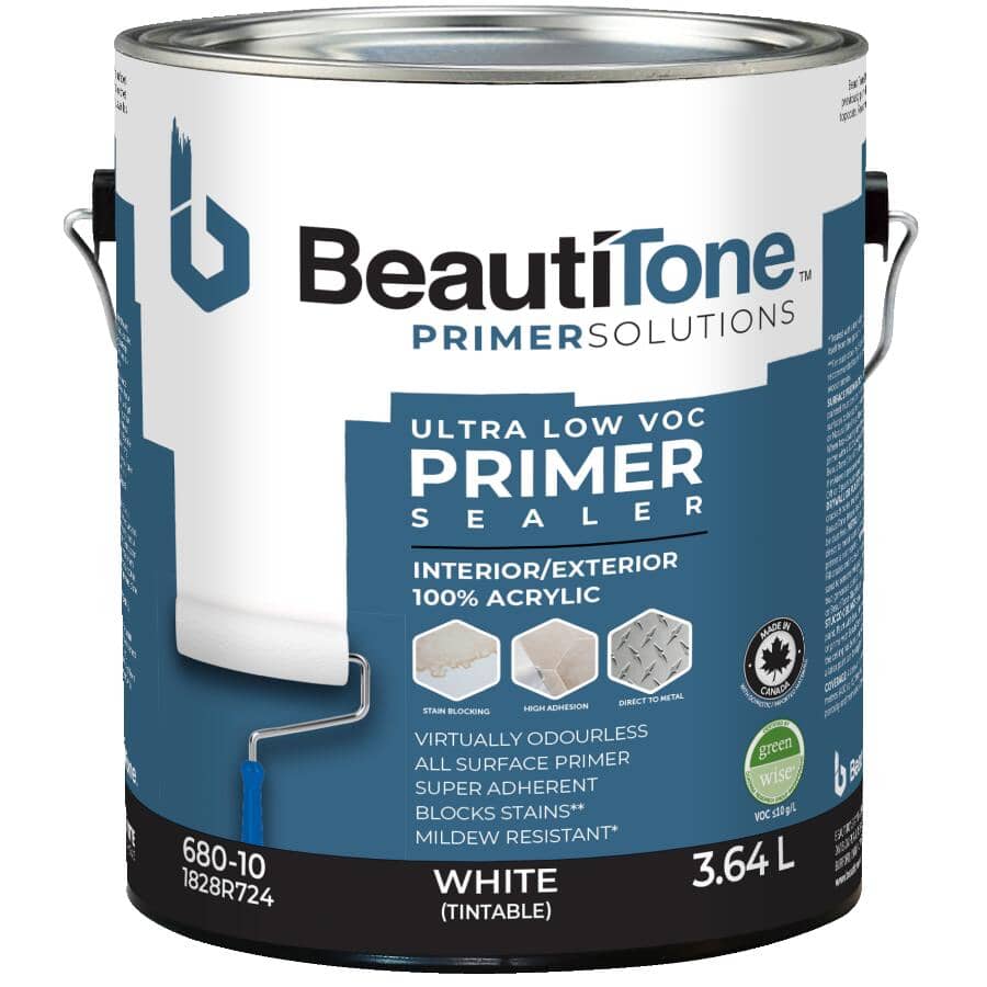 Interior / Exterior Acrylic Latex Ultra Low VOC Primer-Sealer - White, 3.64 L