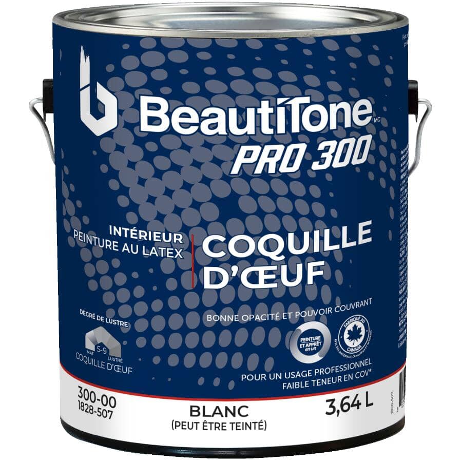 Interior Latex Enamel Eggshell Paint - High Hide White, 3.64 L