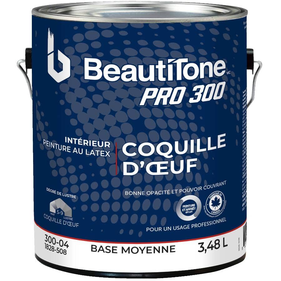 Interior Latex Enamel Eggshell Paint - Medium Base, 3.48 L
