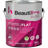 Premium Interior Latex Flat Paint & Primer - High Hide White, 3.64 L