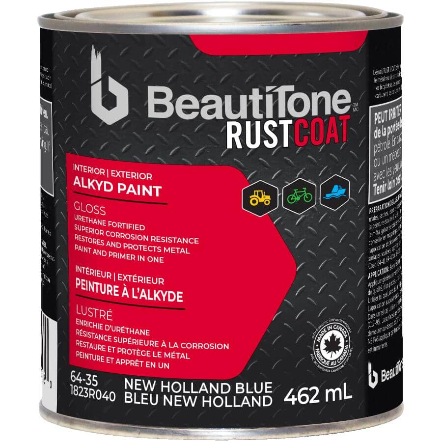 Alkyd Rust Paint - Gloss New Holland Blue, 462 ml