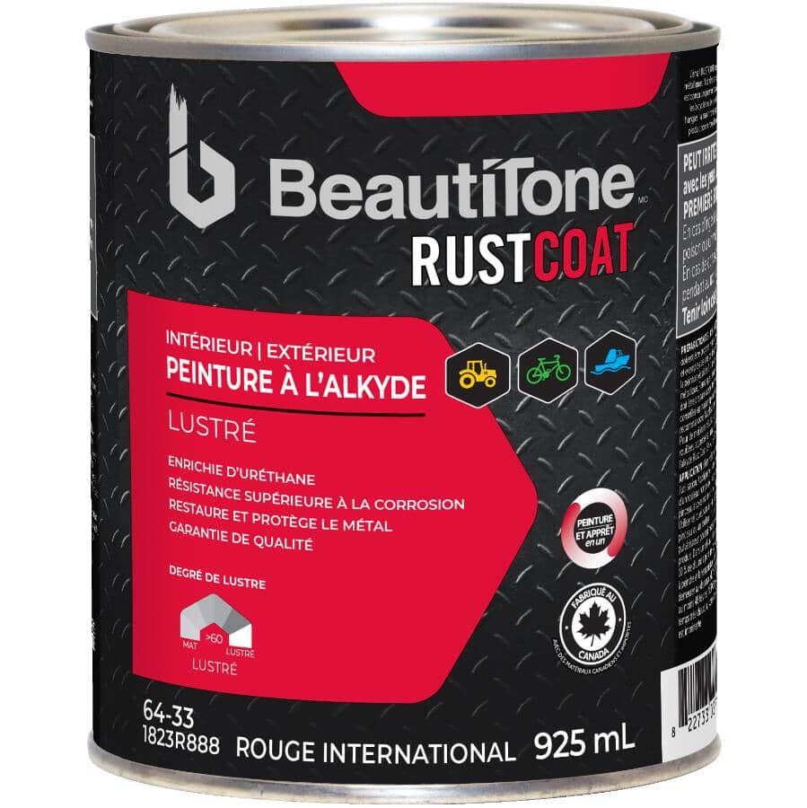 Alkyd Rust Paint - Gloss International Red, 925 ml