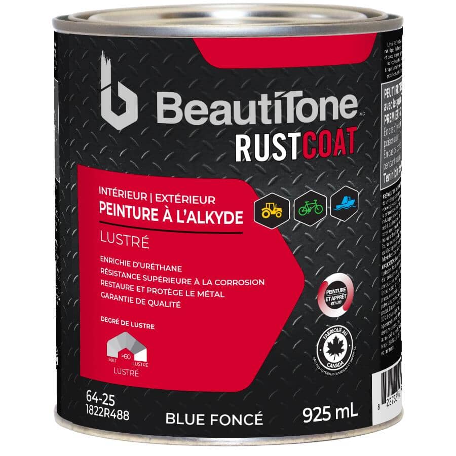 Alkyd Rust Paint - Gloss Dark Blue, 925 ml