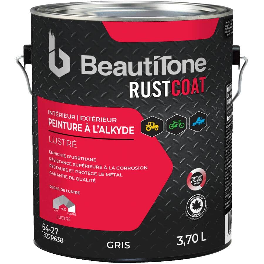 Alkyd Rust Paint - Gloss Grey, 3.7 L