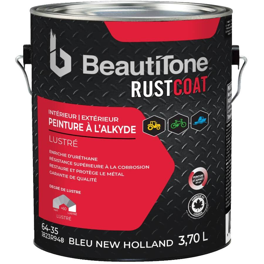 Alkyd Rust Paint - Gloss New Holland Blue, 3.7 L