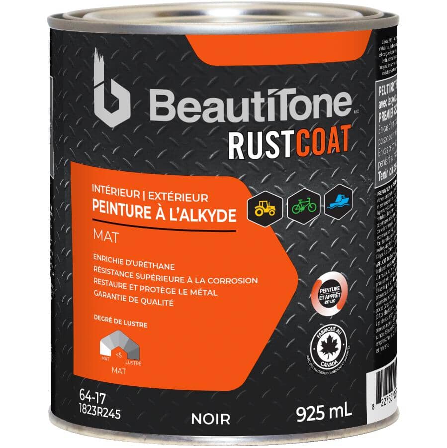 Alkyd Rust Paint - Flat Black, 925 ml