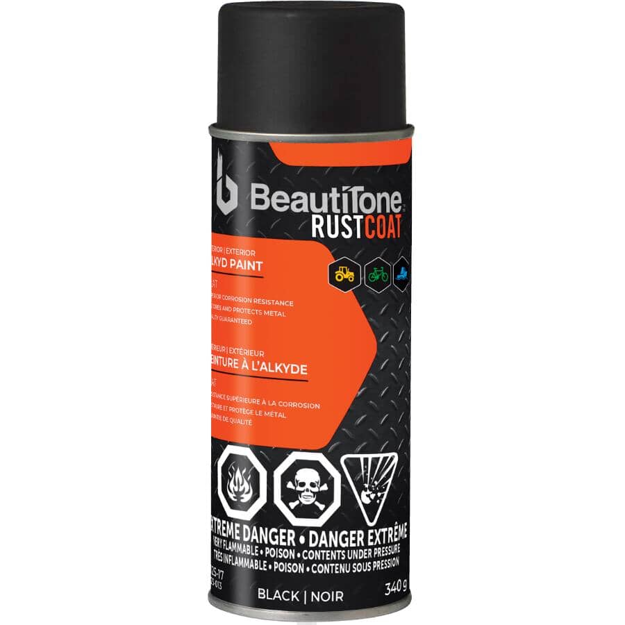 Alkyd Rust Spray Paint - Flat Black, 340 g