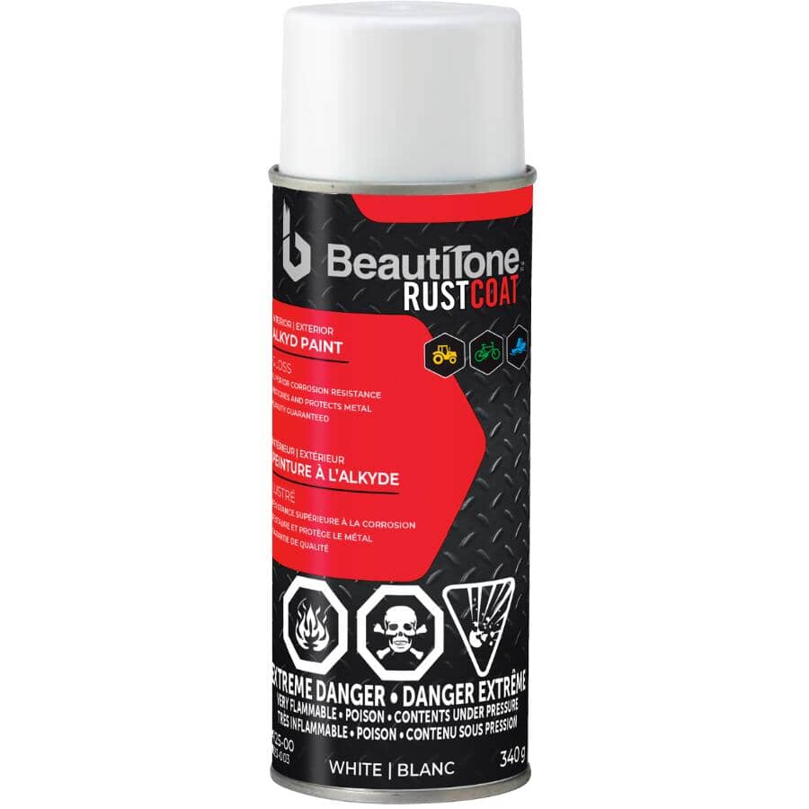 Alkyd Rust Spray Paint - Gloss White, 340 g