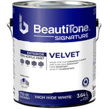 Exterior Acrylic Latex Velvet Paint - High Hide White, 3.64 L