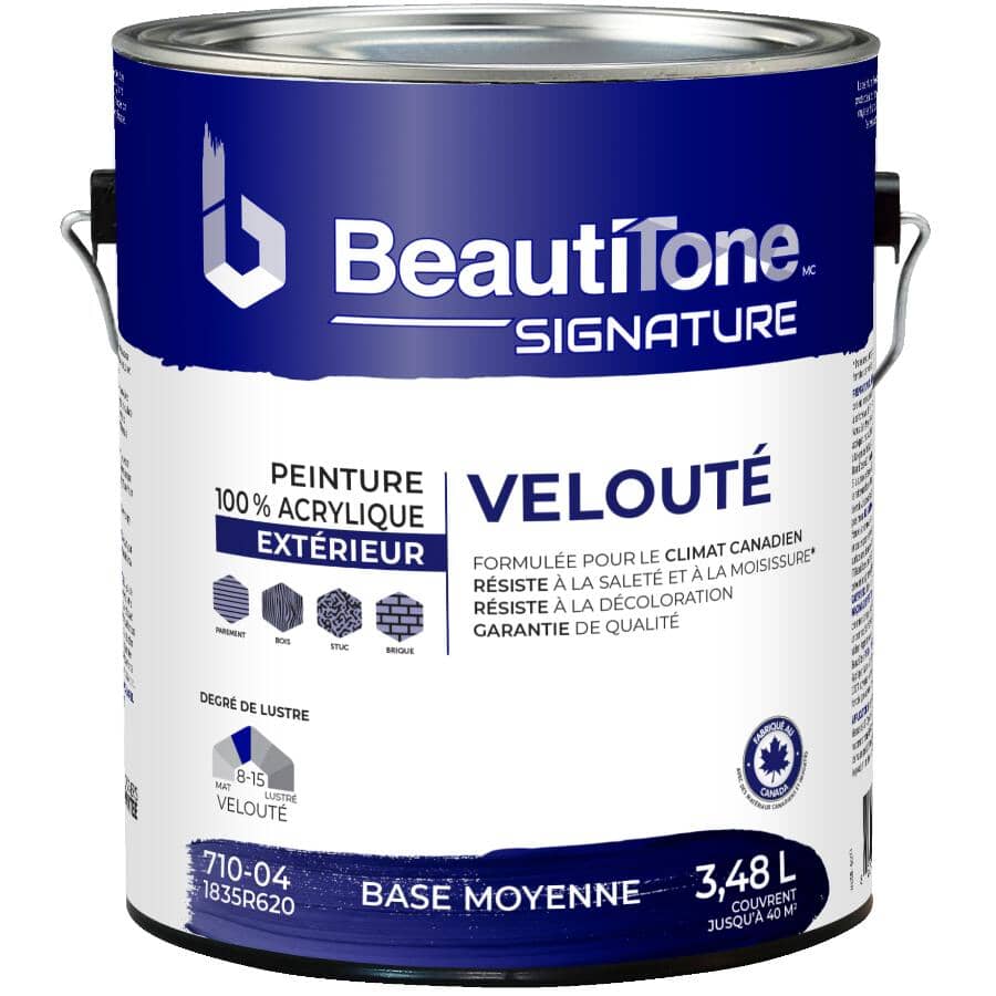 Exterior Acrylic Latex Velvet Paint - Medium Base, 3.48 L