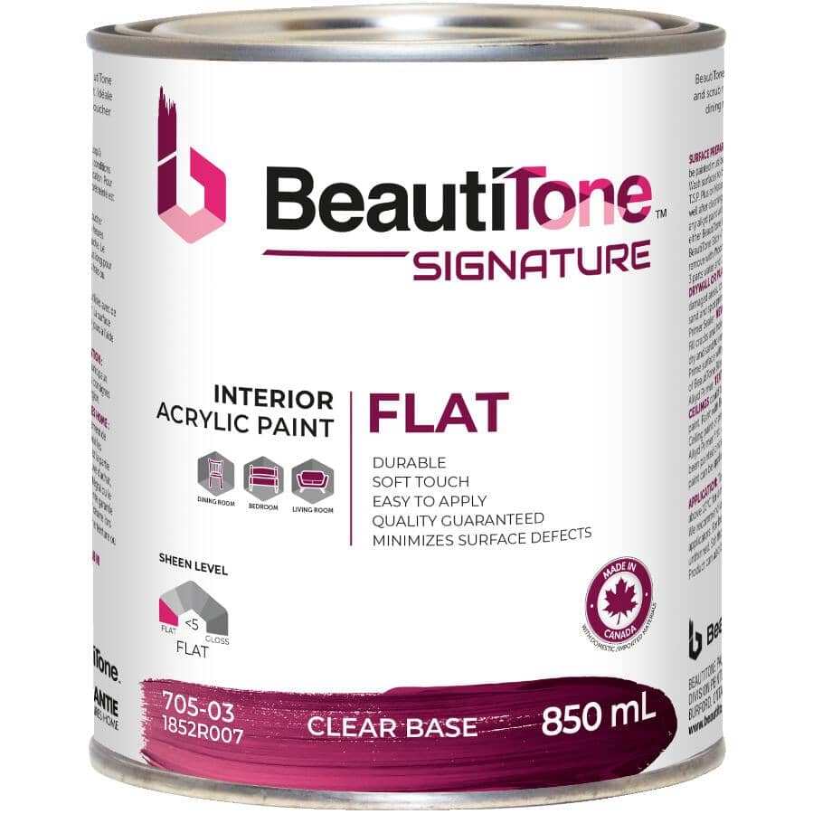 Interior Acrylic Flat Paint - Clear Base, 850 ml