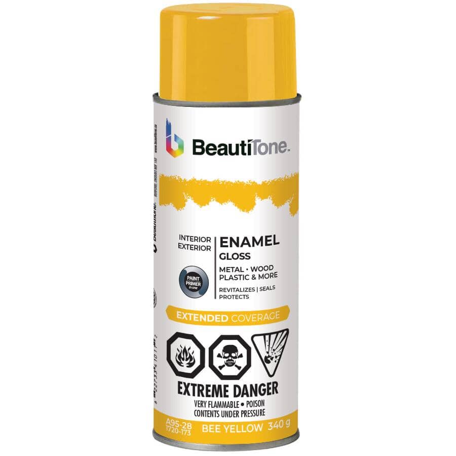 Solvent Enamel Spray Paint - Gloss Bee Yellow, 340 g