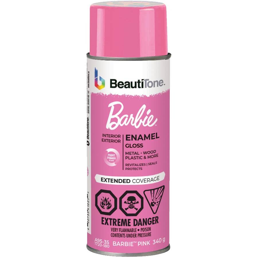 Solvent Enamel Spray Paint - Gloss Barbie Pink, 340 g