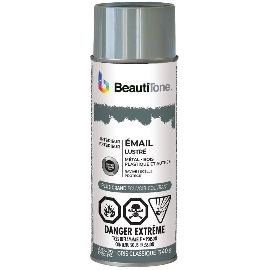 Solvent Enamel Spray Paint - Gloss Classic Grey, 340 g