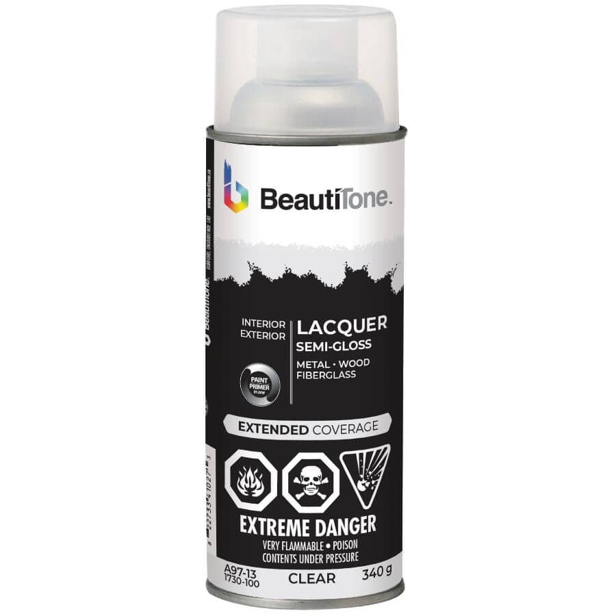 Solvent Lacquer Spray Paint - Semi-Gloss Clear, 340 g