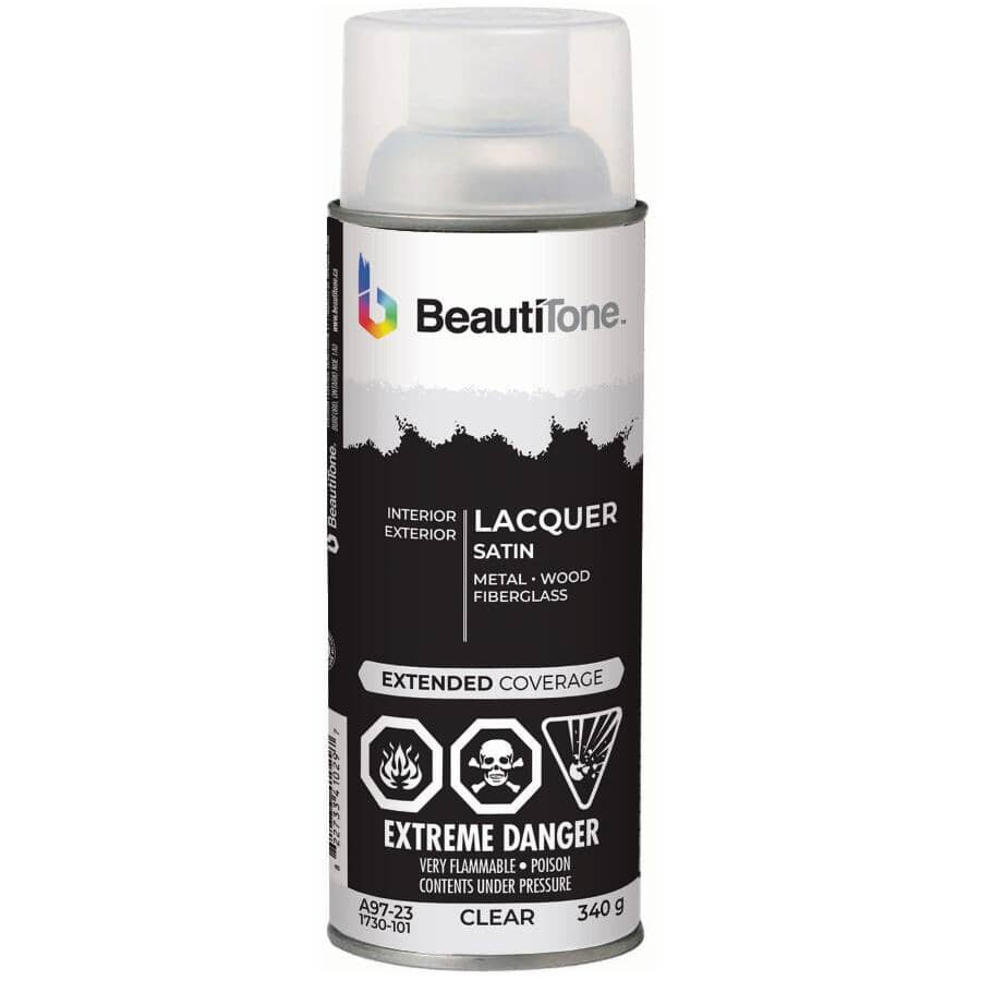 Solvent Lacquer Spray Paint - Satin Clear, 340 g