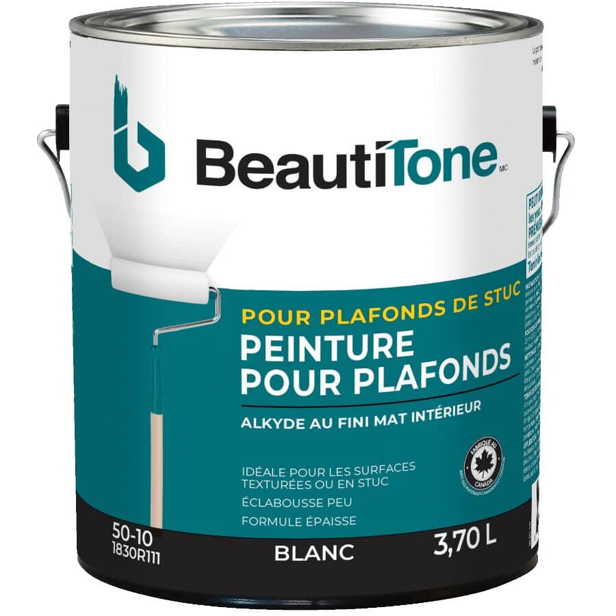 Stucco Ceiling Alkyd Paint - Flat White, 3.7 L