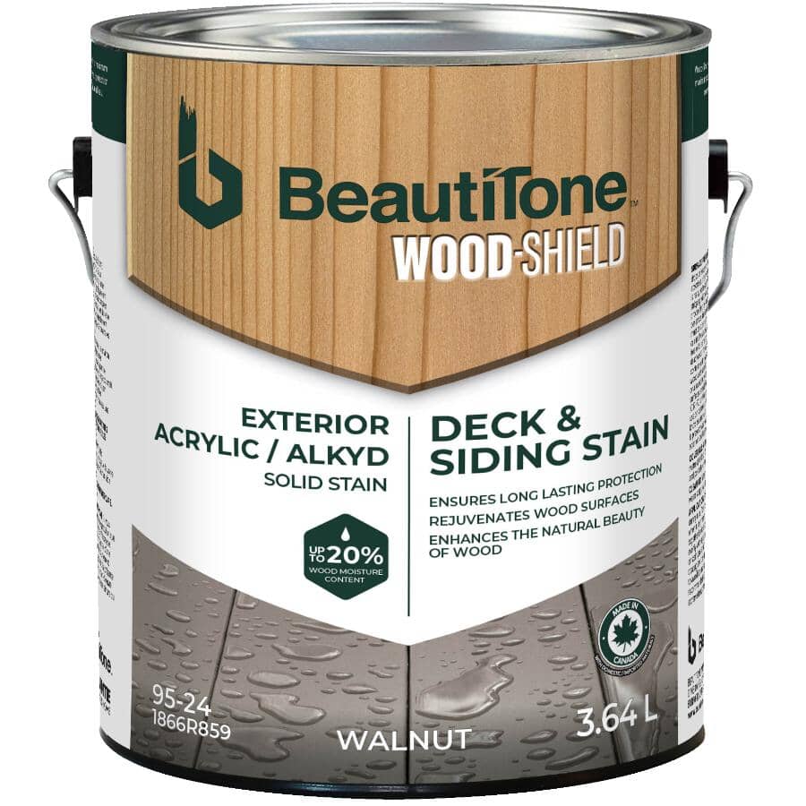 Acrylic Alkyd Deck & Siding Stain - Solid Walnut, 3.64 L