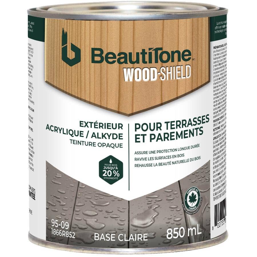 Acrylic Alkyd Deck & Siding Stain - Solid Clear Base, 850 ml