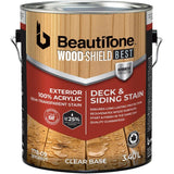 100% Acrylic Deck & Siding Stain - Semi-Transparent Clear, 3.4 L