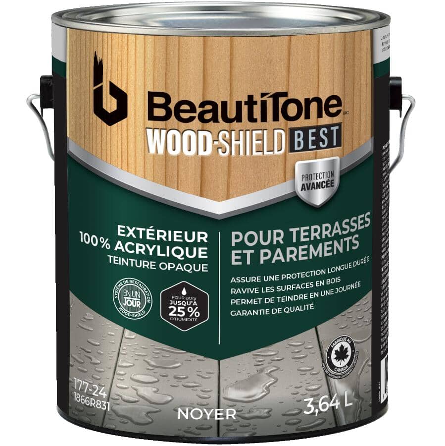 100% Acrylic Deck & Siding Stain - Solid Walnut, 3.64 L