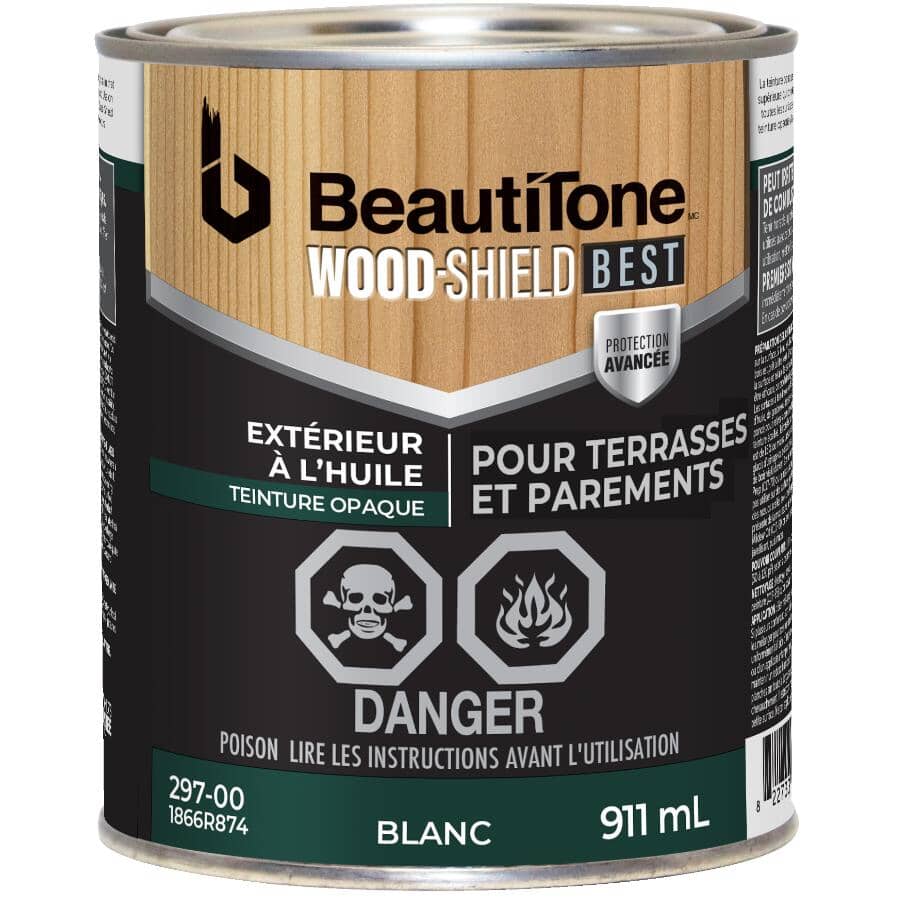 Oil Deck & Siding Stain - Solid White, 911 ml